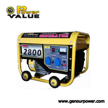 Power Value Taizhou 2500kw 220V generador de gasolina portátil